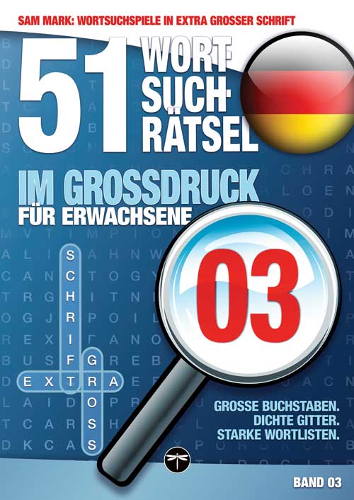 Sam Mark, Wortsuchrätsel in extra großer Schrift, Titelbild von Band 03