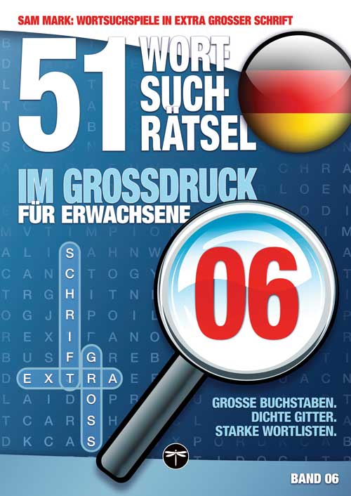 Sam Mark, Wortsuchrätsel in extra großer Schrift, Titelbild von Band 06