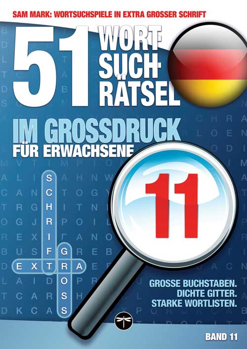 Sam Mark, Wortsuchrätsel in extra großer Schrift, Titelbild von Band 11