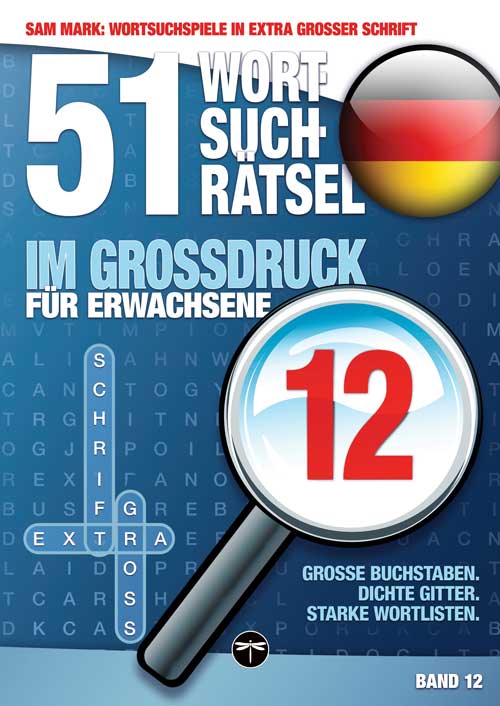Sam Mark, Wortsuchrätsel in extra großer Schrift, Titelbild von Band 12